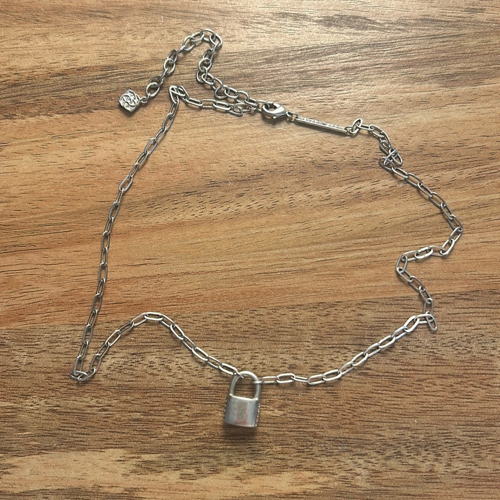 Kendra Scott silver lock necklace